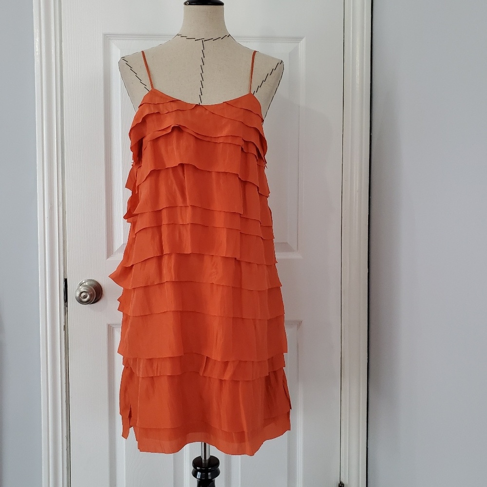 Stella McCartney 100% Silk Orange Layered Dress